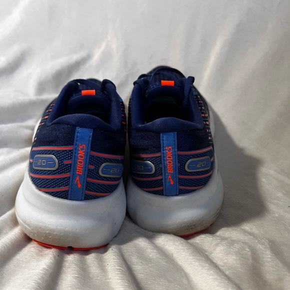 Brooks Sneakers in Navy and Neon Orange - Picture 4 of 5
